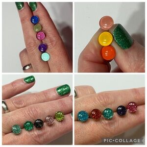 18 Pairs of 8 mm Handmade Resin Earrings